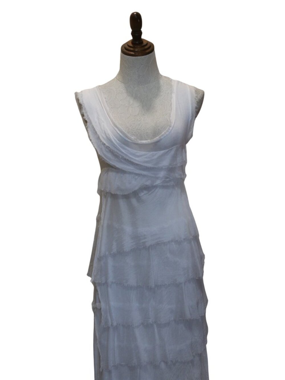 Maxi Italian Dress WIth Ruffles - White